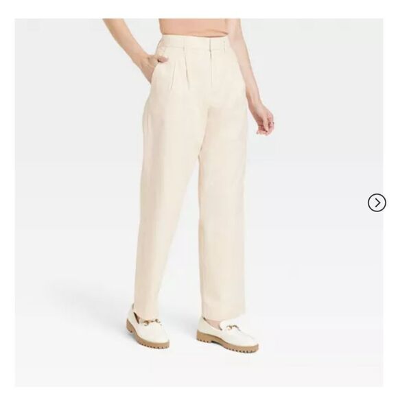 🆕🌟High-Rise Pleat Front Straight Chino Pants - A New Day, Sz 17 - Picture 4 of 6